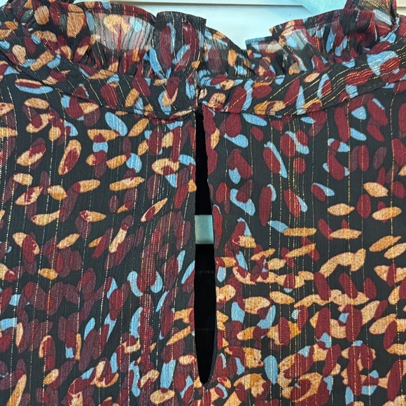 Express Ruffle Mock Neck Flutter Sleeve Blouse Women’s Medium - Picture 7 of 10